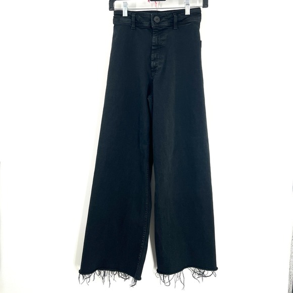 Zara Denim - Zara the Marine wide leg Straight high rise wide leg black vintage inspired 2